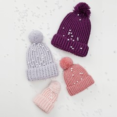 PT 8600 - Crochet Family Beanies in 4, 8 and 10 Ply PDF