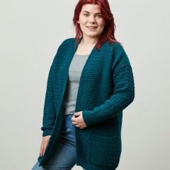 PT 8608 Garter Stitch Coat with Feather and Fan Sleeves