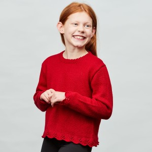 PT 8605 Kids' Jumper with Lace Cuffs and Picot Neck